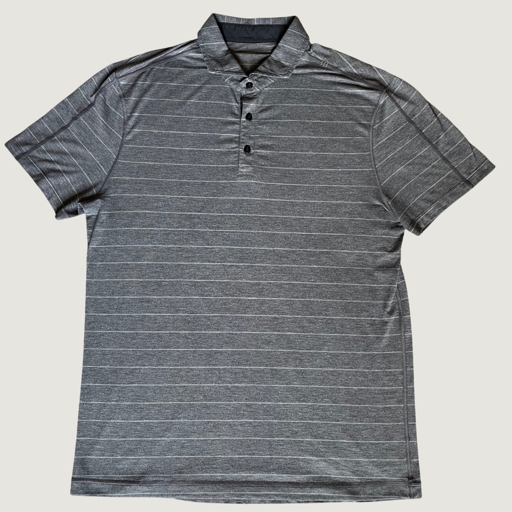 lululemon athletica Men's Gray Striped Polo